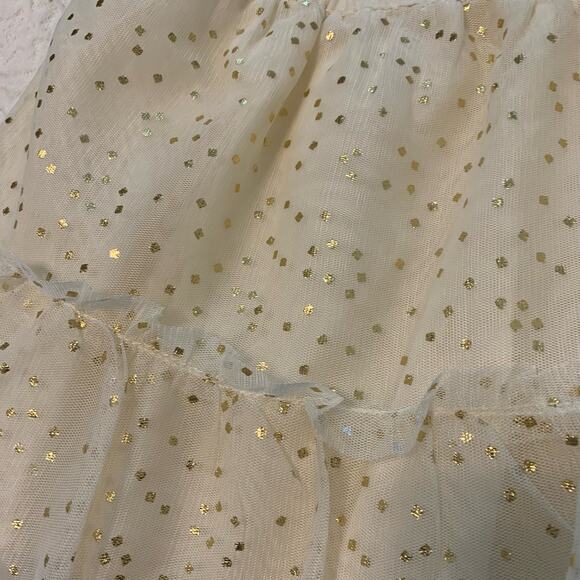 GAP Ivory Gold Foil Star Tulle Skirt Size 3T - Picture 2 of 5
